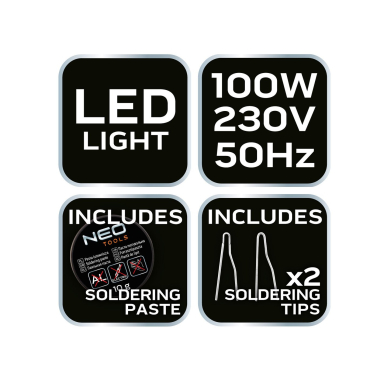 Litavimo pistoletas su dėklu NEO, 100W 7 Litavimo pistoletas su dėklu NEO, 100W 7