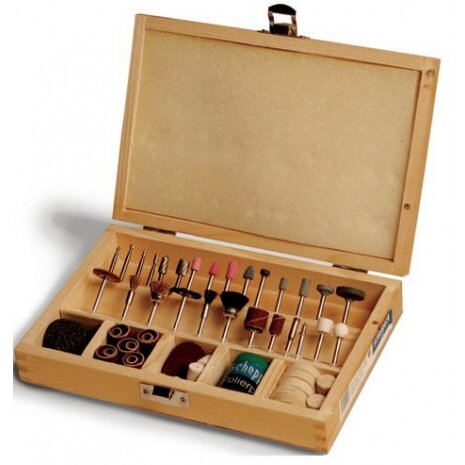 103 dalių komplektas, medinėje dėžutėje. Deco-flex, Scheppach 103 dalių komplektas, medinėje dėžutėje. Deco-flex, Scheppach