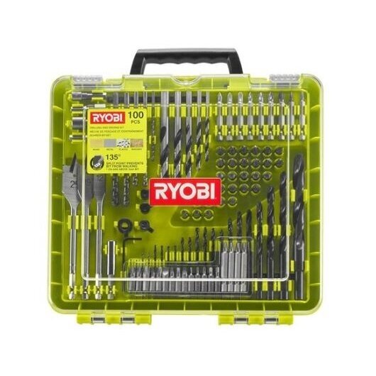 100 vienetų grąžtų ir suktuvo antgalių rinkinys Ryobi RAKDD100 100 vienetų grąžtų ir suktuvo antgalių rinkinys Ryobi RAKDD100