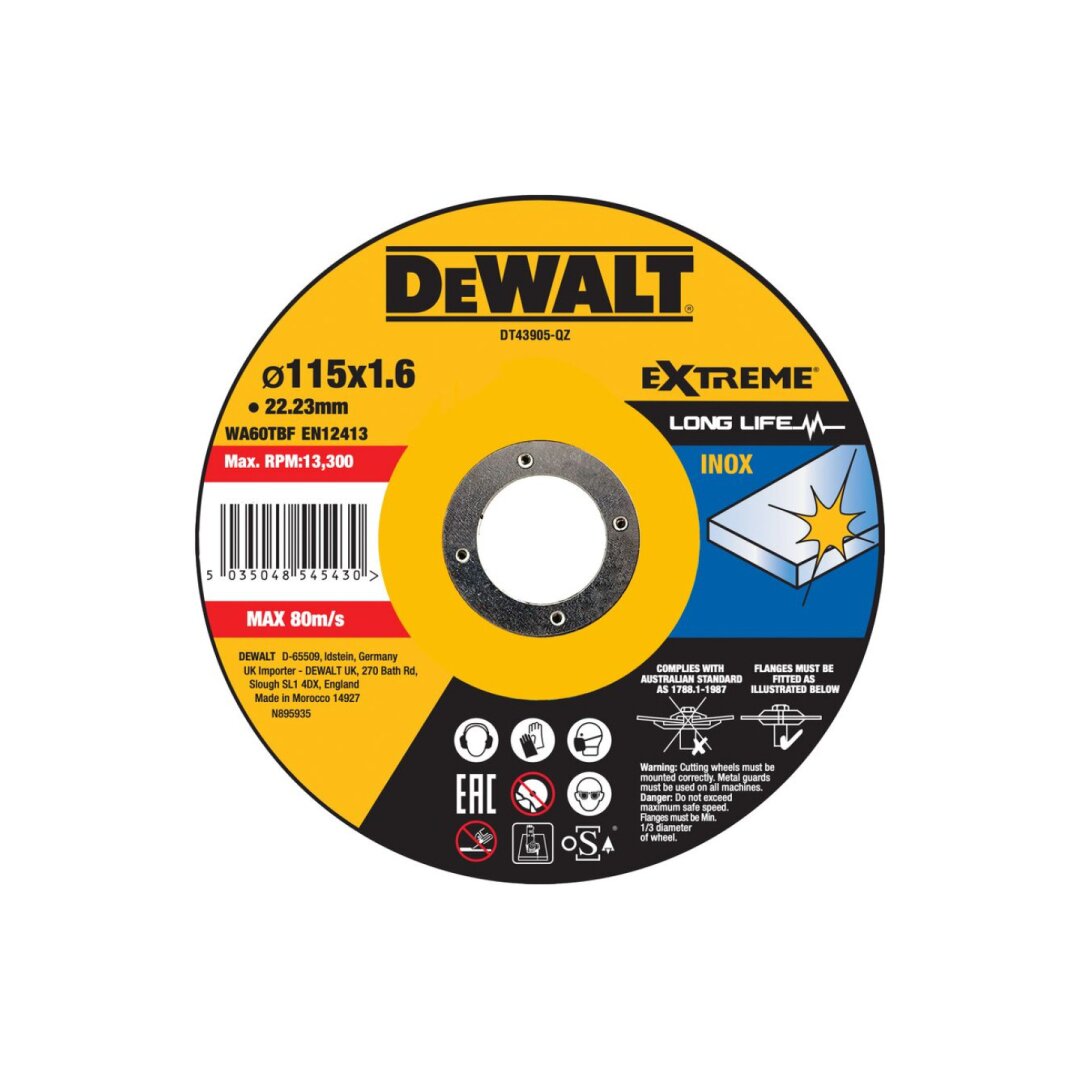 115 x 1,6 mm Pjovimo diskelis nerūdijančiam plienui itin plonas EXTREME 115 x 1,6 mm Pjovimo diskelis nerūdijančiam plienui itin plonas EXTREME