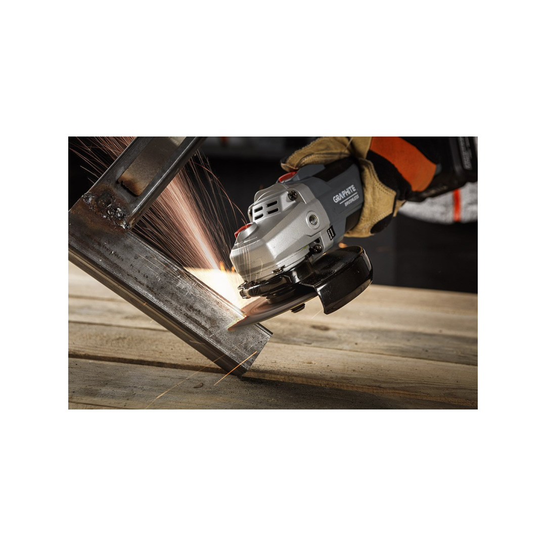 Akum. bešepetėlinis kampinis šlifuoklis GRAPHITE 58GE142, 18V (be akum. ir krov.) 2 Akum. bešepetėlinis kampinis šlifuoklis GRAPHITE 58GE142, 18V (be akum. ir krov.) 2