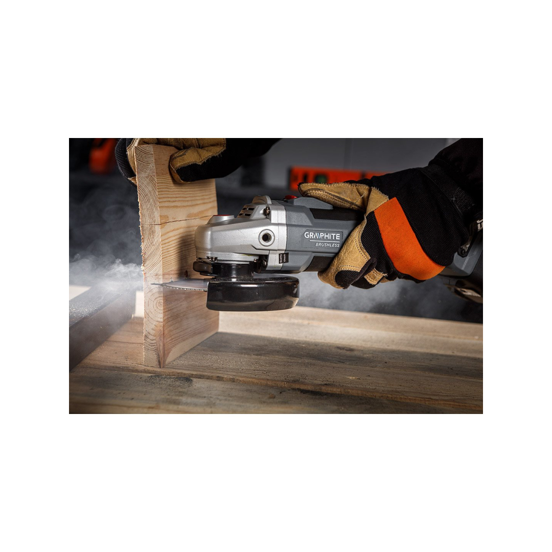 Akum. bešepetėlinis kampinis šlifuoklis GRAPHITE 58GE142, 18V (be akum. ir krov.) 4 Akum. bešepetėlinis kampinis šlifuoklis GRAPHITE 58GE142, 18V (be akum. ir krov.) 4