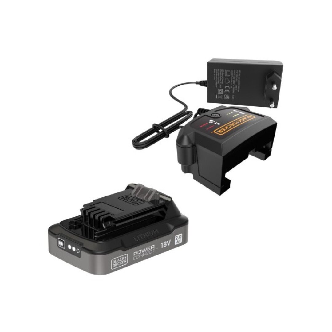 18 V 2,0 Ah SOC ličio Li-Ion jonų akumuliatorius 1 Ah įkroviklis Black&Decker 18 V 2,0 Ah SOC ličio Li-Ion jonų akumuliatorius 1 Ah įkroviklis Black&Decker