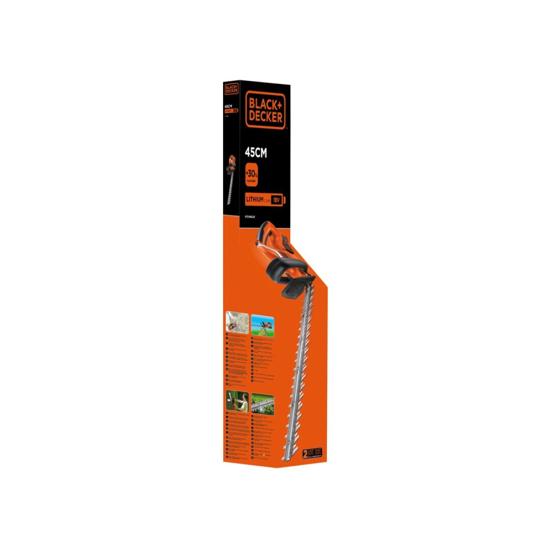 18 V ličio jonų gyvatvorių žirklės 45 cm 2,0 Ah, GTC1845L20-QW, 1 X 2AH, Black&Decker 3