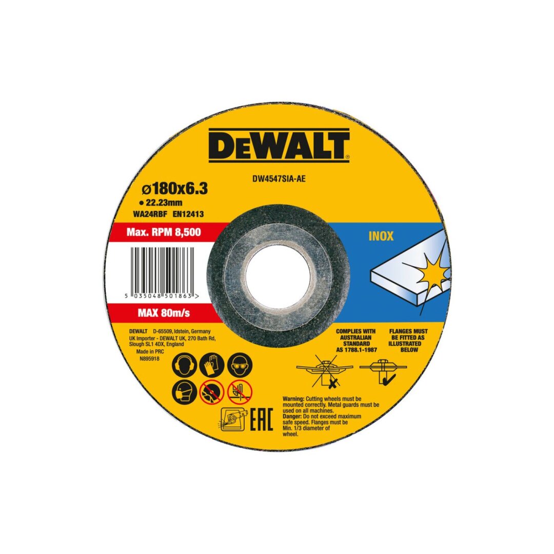 180 x6,3 x22,2 Nerūdijančio plieno šlifavimo diskas T27 180 x6,3 x22,2 Nerūdijančio plieno šlifavimo diskas T27