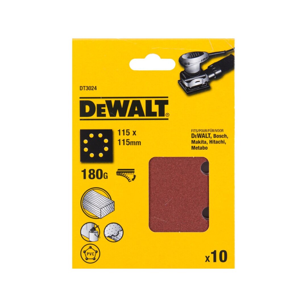 180G šlifavimo popierius 115X115 10 vnt. pakuotėje1/4 SHEET 1