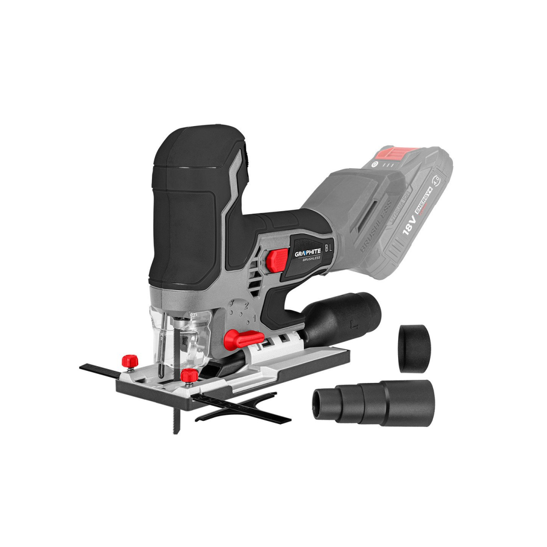 Akum. bešepetėlinis siaurapjūklis GRAPHITE 58GE145, 18V (be akum. ir krov.) Akum. bešepetėlinis siaurapjūklis GRAPHITE 58GE145, 18V (be akum. ir krov.)
