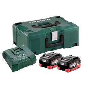 18V akumuliatorių rinkinys 2x8,0Ah LiHD kroviklis lagaminas, Metabo