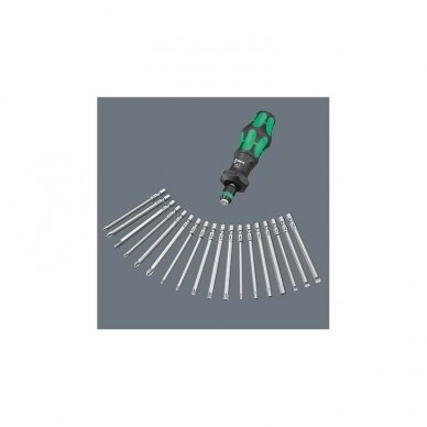 19 dalių atsuktuvų rinkinys WERA KK Turbo 1 3 19 dalių atsuktuvų rinkinys WERA KK Turbo 1 3