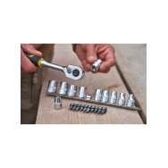 22 vnt Terkšlės ir galvičių rinkinys  3/8" 22 vnt Terkšlės ir galvičių rinkinys  3/8"