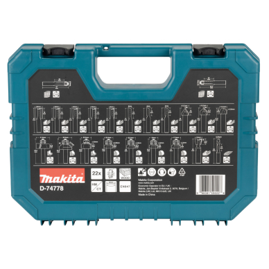 Frezų rinkinys Makita D-74778, 22 vnt. 1 Frezų rinkinys Makita D-74778, 22 vnt. 1