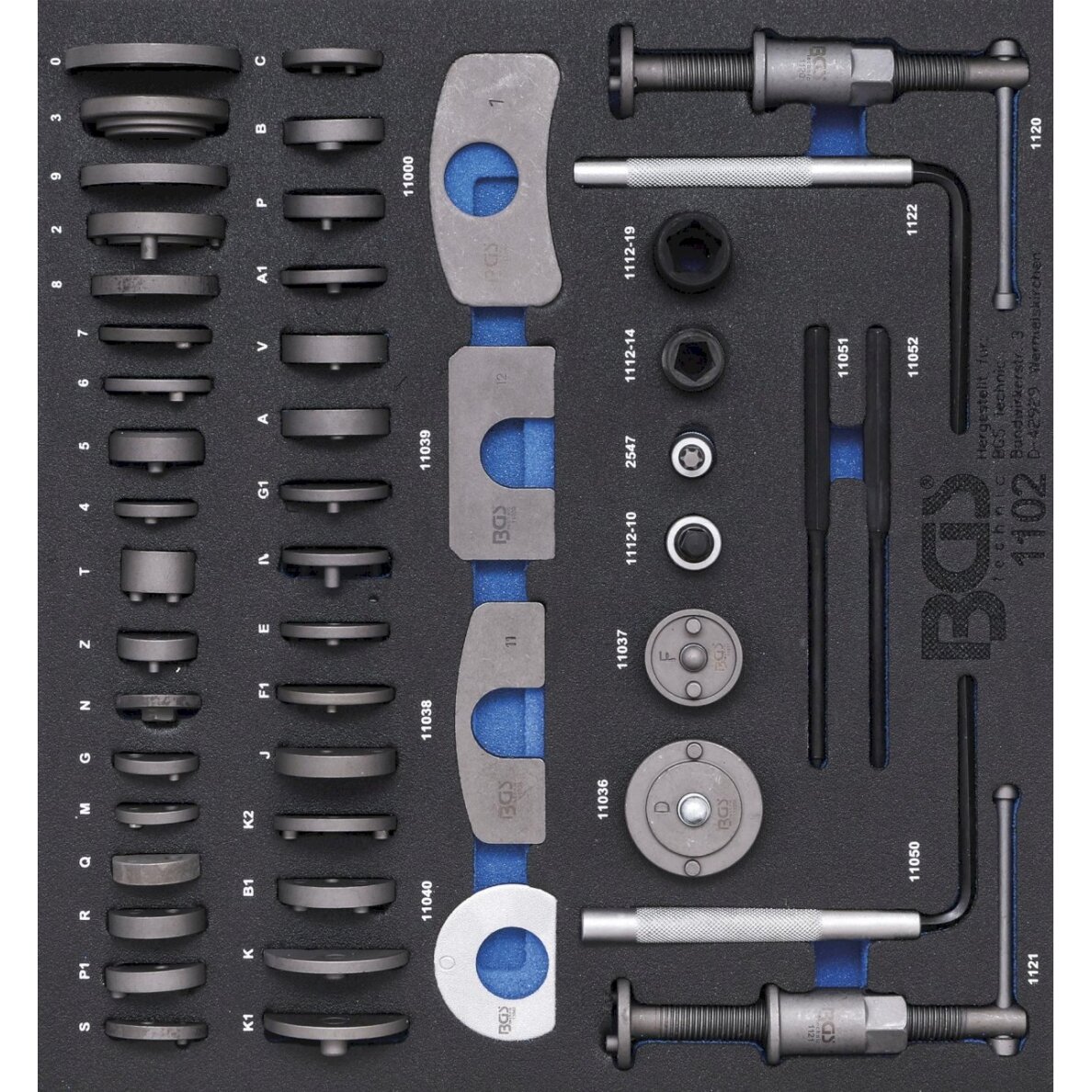 2/3 įrankių dėklas: stabdžių stūmoklio sustumėjų rinkinys | 50 vnt. (1102) 2/3 įrankių dėklas: stabdžių stūmoklio sustumėjų rinkinys | 50 vnt. (1102)