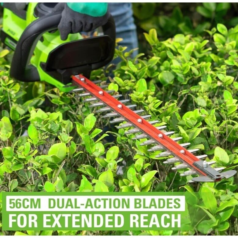 Akumuliatorinės gyvatvorių žirklės GreenWorks G24HT56II, 24V (be akum. ir krov.) 2