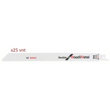 Tiesinio pjūklo geležtės BOSCH S1122VF BIM (pakuotė 25vnt.) Tiesinio pjūklo geležtės BOSCH S1122VF BIM (pakuotė 25vnt.)