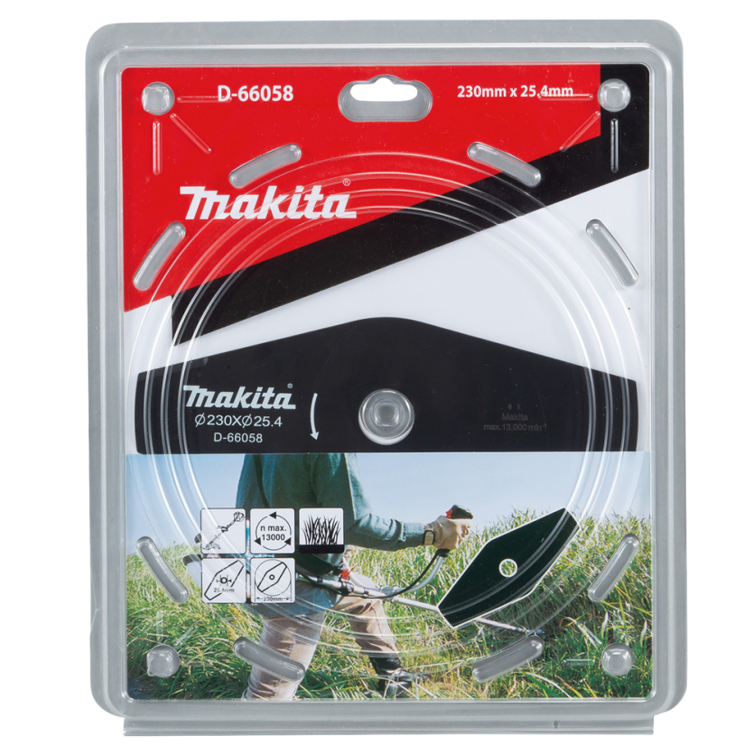 2-ašmenų krūmapjovės peilis, 230x25,4MM Makita D-66058 1 2-ašmenų krūmapjovės peilis, 230x25,4MM Makita D-66058 1