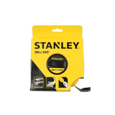 30 m/100 pėdų pluošto ruletė-ABS uždaras dėklas Stanley 0-34-262 4