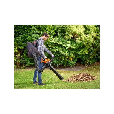 3000 W nugaros kuprinės tipo pūstuvas-siurblys su diržais ir grėbliu, BEBLV301-QS, Black&Decker 4