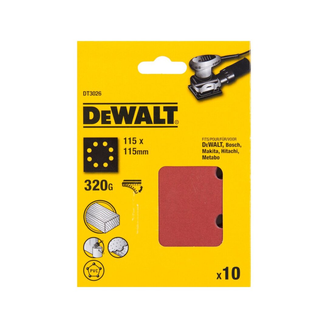 320G šlifavimo popierius 115X115 10 vnt. pakuotėje1/4 SHEET 1