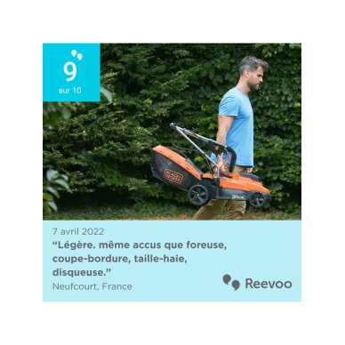 33 cm 2x18 V belaidė vejapjovė, BCMW3318N-XJ, (be akumuliatoriaus ir pakrovėjo), Black&Decker 6