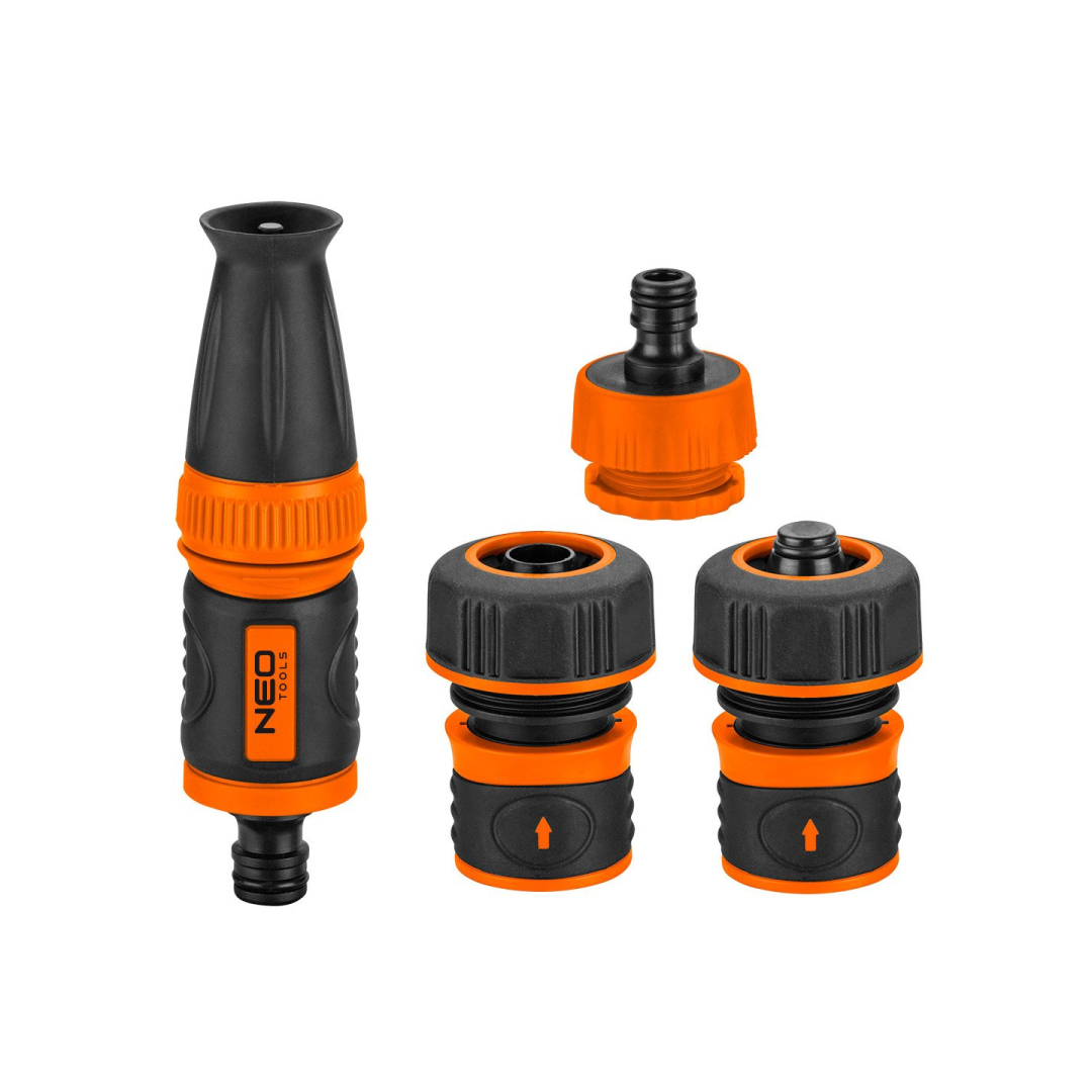 3/4" rinkinys su tiesiu antgaliu, jungtimis ir 3/4" čiaupo jungtimi