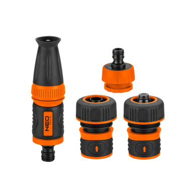 3/4" rinkinys su tiesiu antgaliu, jungtimis ir 3/4" čiaupo jungtimi 3/4" rinkinys su tiesiu antgaliu, jungtimis ir 3/4" čiaupo jungtimi