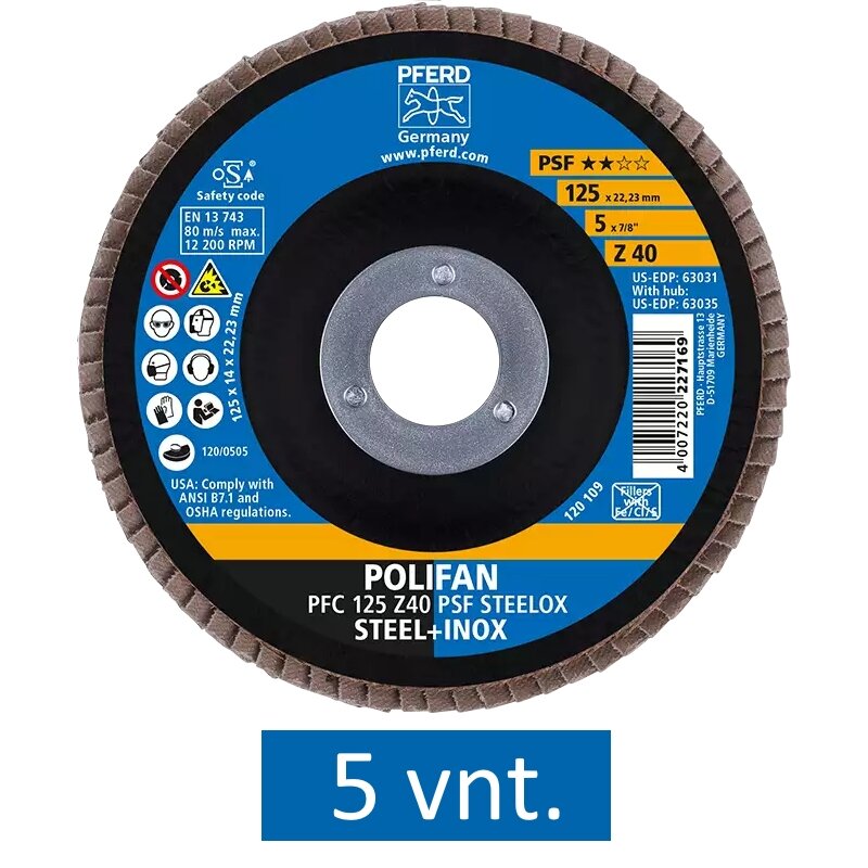 38 dalių šlifavimo rinkinys suvirintojui PFERD 5 38 dalių šlifavimo rinkinys suvirintojui PFERD 5