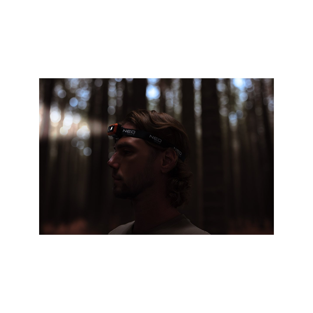 500 lm USB COB LED pakraunamas žibintas ant galvos 2