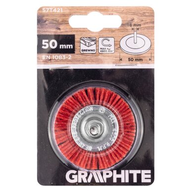50 mm nailono šepetys su 6 mm 1