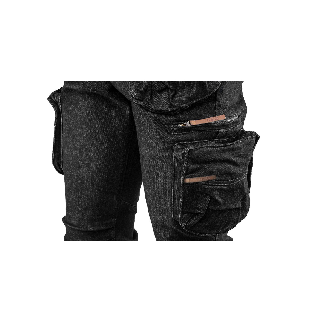 5 kišenės darbinės kelnės DENIM, juodos, L dydis 4