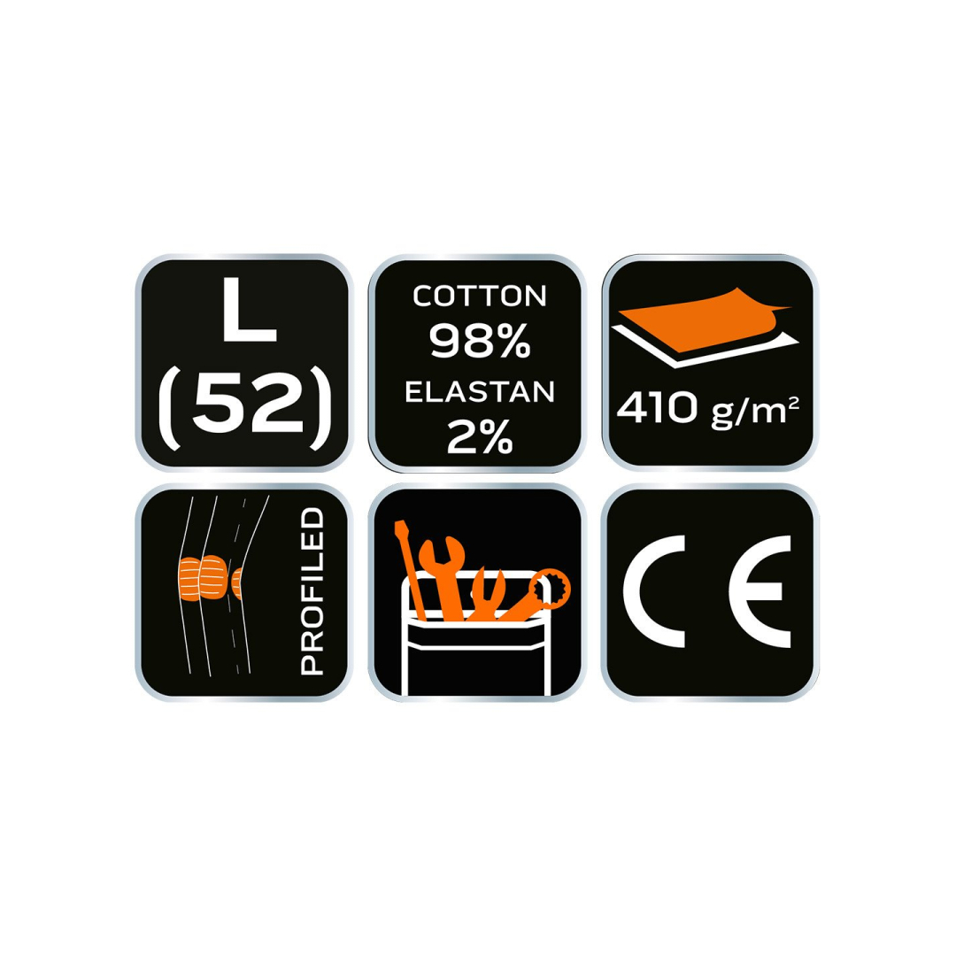 5 kišenės darbinės kelnės DENIM, juodos, L dydis 7