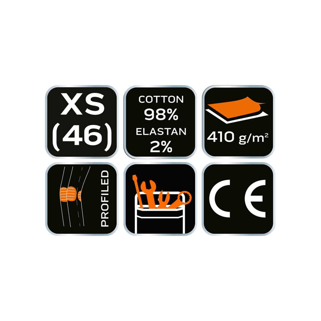 5 kišenės darbinės kelnės DENIM, juodos, XS dydis 7