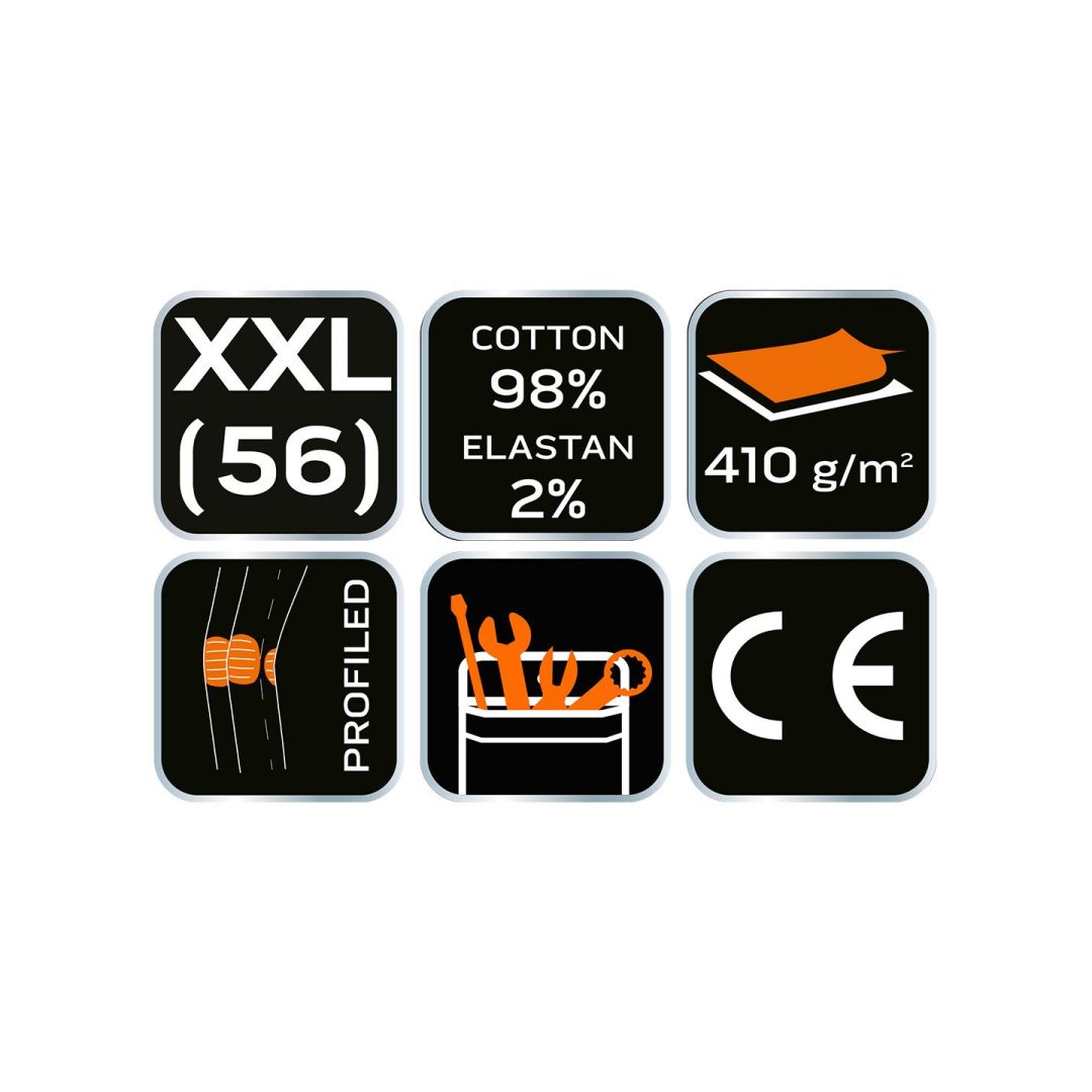 5 kišenės darbinės kelnės DENIM, juodos, XXL dydis 7