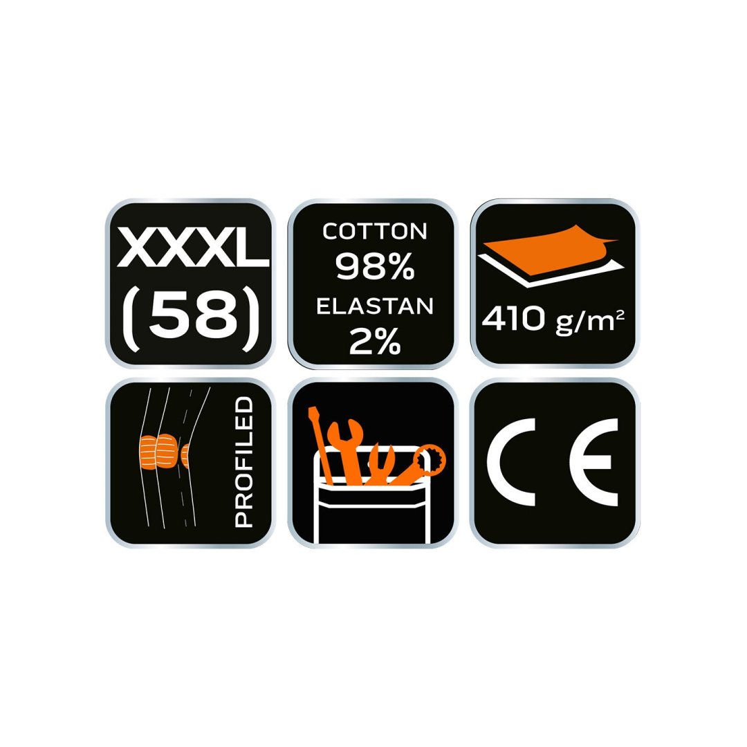 5 kišenės darbinės kelnės DENIM, juodos, XXXL dydis 7 5 kišenės darbinės kelnės DENIM, juodos, XXXL dydis 7