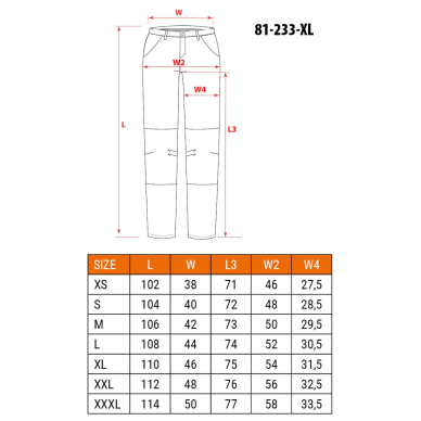 5 kišenės darbinės kelnės DENIM, juodos, XL dydis 6