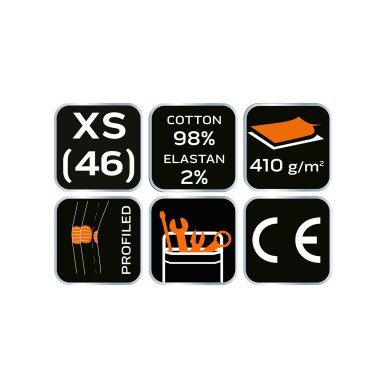 5 kišenės darbinės kelnės DENIM, juodos, XS dydis 7