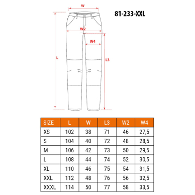 5 kišenės darbinės kelnės DENIM, juodos, XXL dydis 6