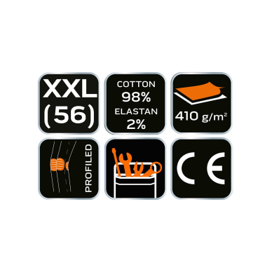 5 kišenės darbinės kelnės DENIM, juodos, XXL dydis 7 5 kišenės darbinės kelnės DENIM, juodos, XXL dydis 7