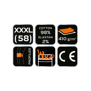 5 kišenės darbinės kelnės DENIM, juodos, XXXL dydis 7