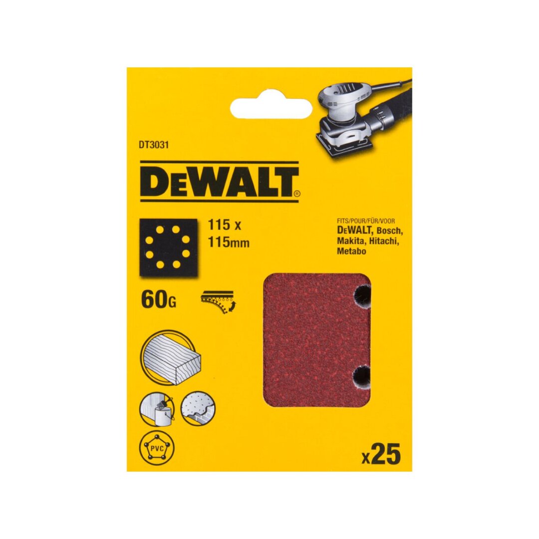 60G šlifavimo popierius 115X115 25 vnt. pakuotėje1/4 SHEET 1