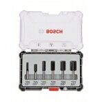 Bosch 6 daliu frezų kompl. 8 mm kotu,"Straight" 2607017466