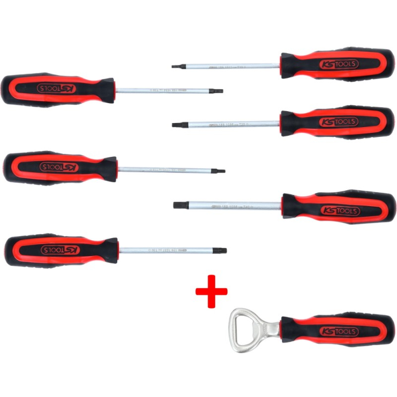 6 dalių atsuktuvų rinkinys KS TOOLS Torx su priedu 6 dalių atsuktuvų rinkinys KS TOOLS Torx su priedu