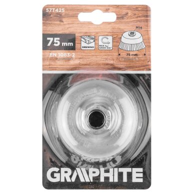 75 mm nailono užpakalio šepetėlis, M14 1 75 mm nailono užpakalio šepetėlis, M14 1