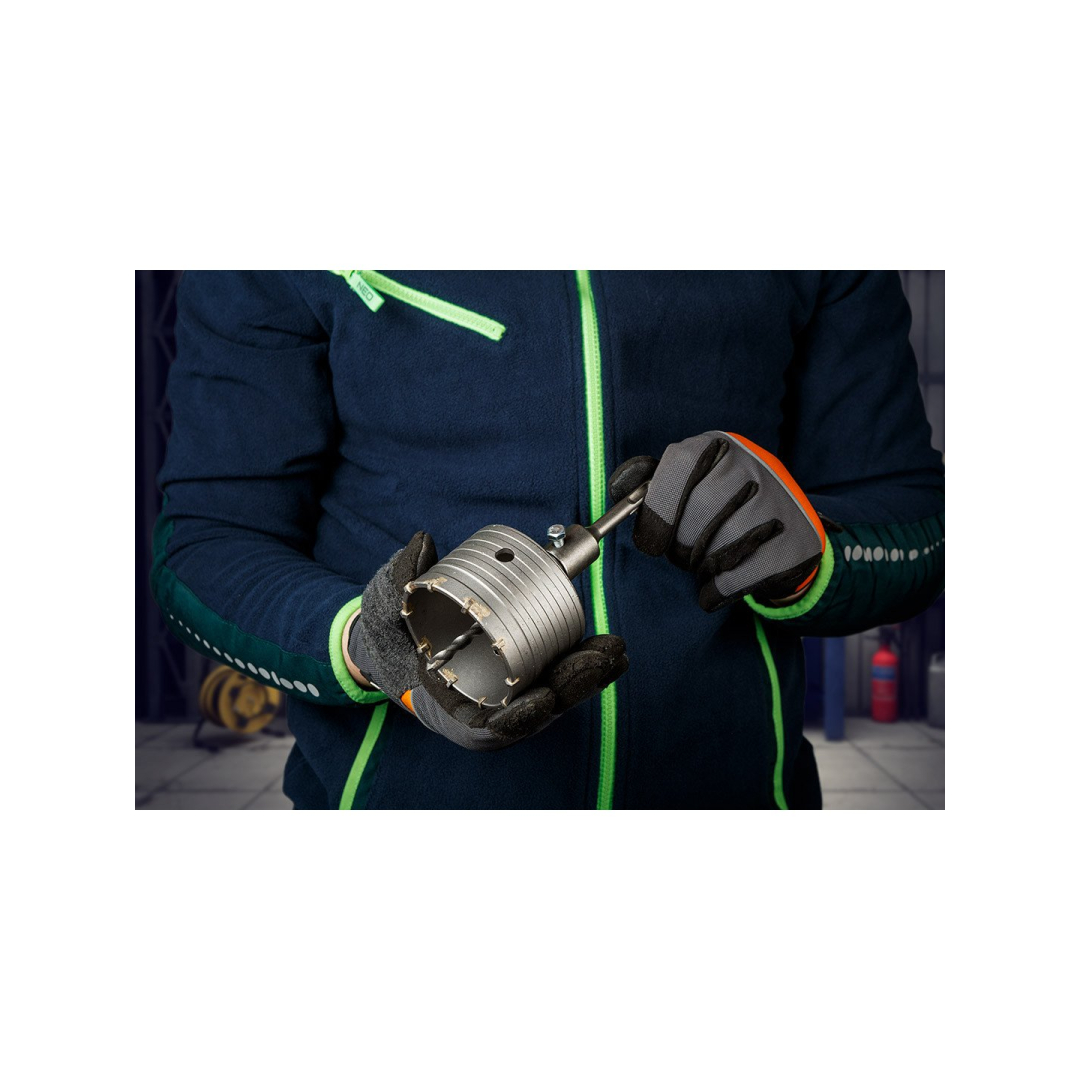 85 mm šakių skylių pjūklas su adapteriu SDS+ ir pagrindiniu grąžtu 4 85 mm šakių skylių pjūklas su adapteriu SDS+ ir pagrindiniu grąžtu 4