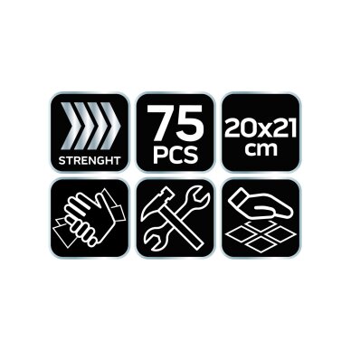 Abrazyvinės servetėlės rankoms plauti, paviršiams  valyti, 75 vnt., 20x21 6
