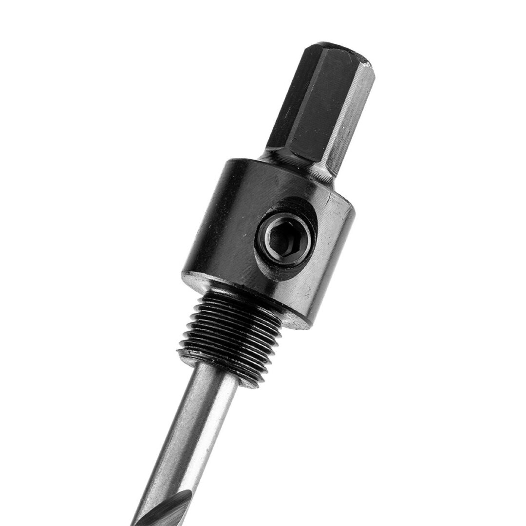 Adapteris su centravimo grąžtu bimetaliniams skylių pjūklams 14-30 mm, šešiakampis 3 Adapteris su centravimo grąžtu bimetaliniams skylių pjūklams 14-30 mm, šešiakampis 3