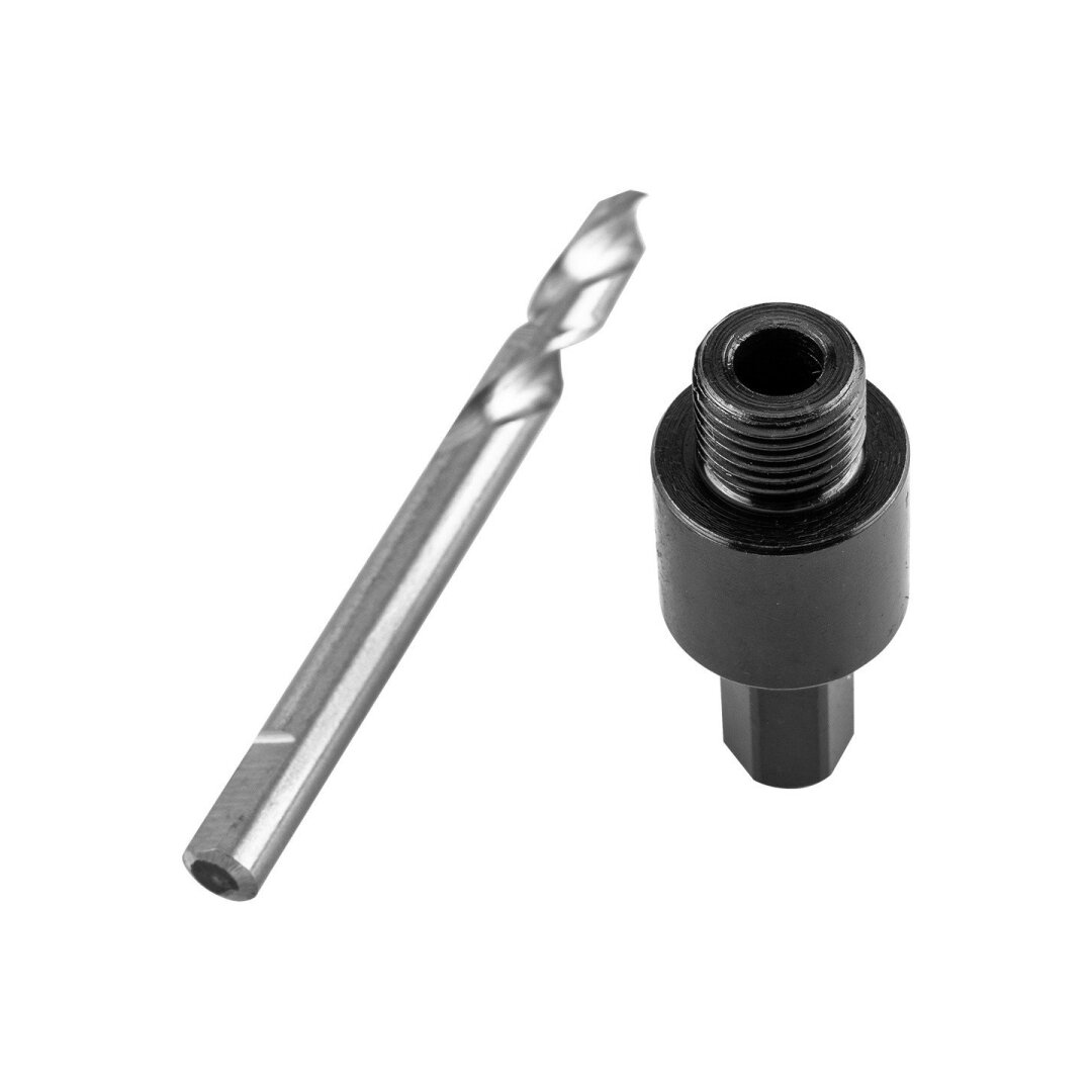 Adapteris su centravimo grąžtu bimetaliniams skylių pjūklams 14-30 mm, šešiakampis 4