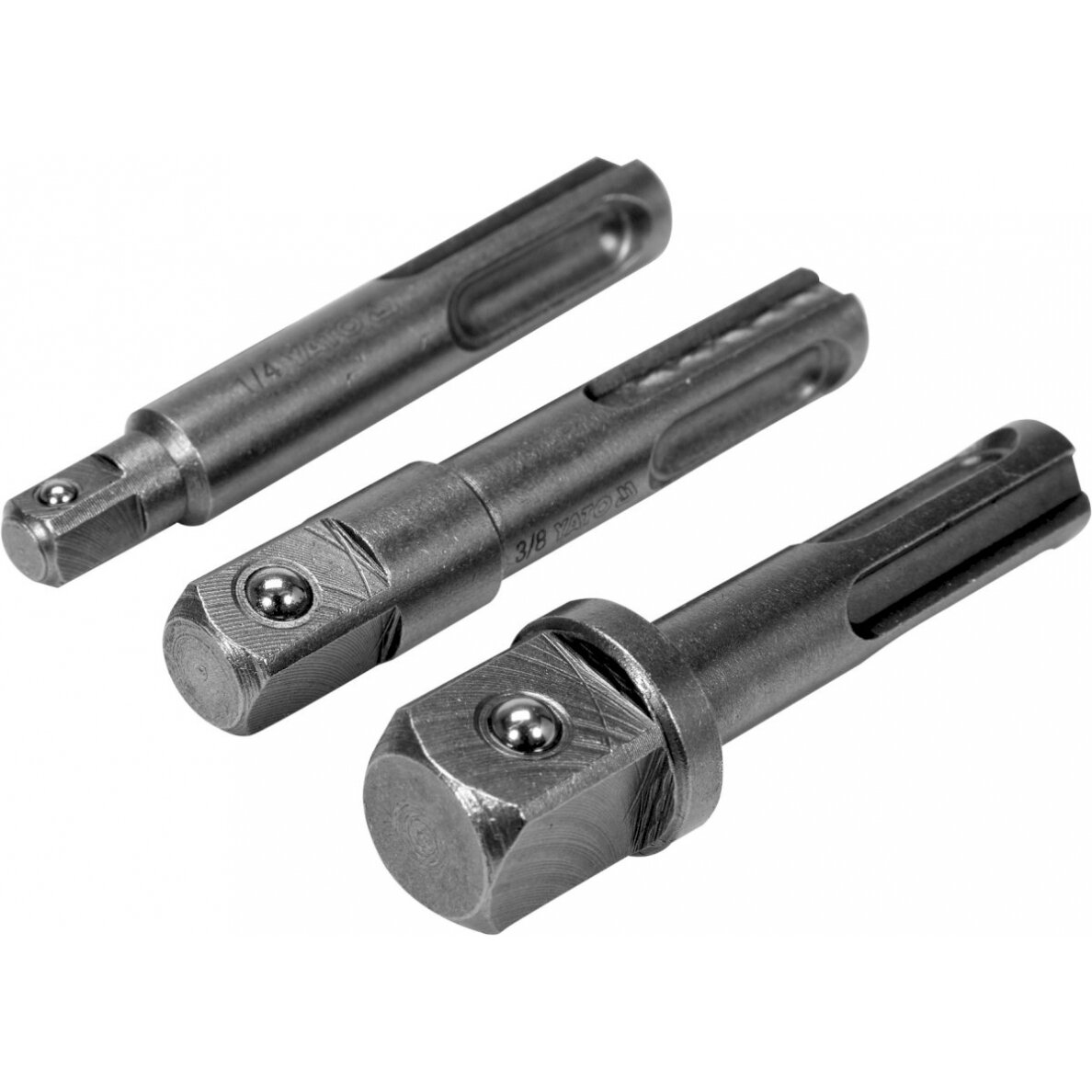 Adapterių rinkinys | SDS - išoriniai kvadratai 6,3 mm (1/4"), 10 mm (3/8"), 12,5 mm (1/2") | 3 vnt. (YT-04686) Adapterių rinkinys | SDS - išoriniai kvadratai 6,3 mm (1/4"), 10 mm (3/8"), 12,5 mm (1/2") | 3 vnt. (YT-04686)