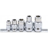 Adapterių rinkinys antgaliams | 6,3 mm (1/4") / 10 mm (3/8") / 12,5 mm (1/2") | 5 vnt. (70103)