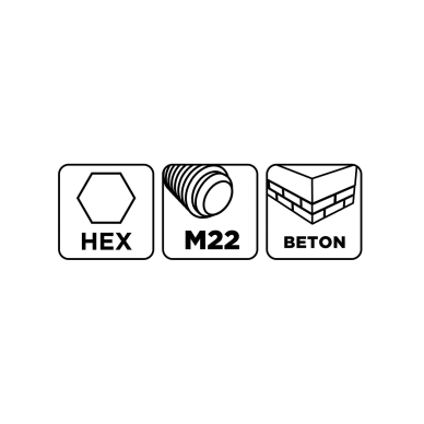 Adapteris HEX pjūklams ir kontroliniam grąžtui M22 200 mm 6