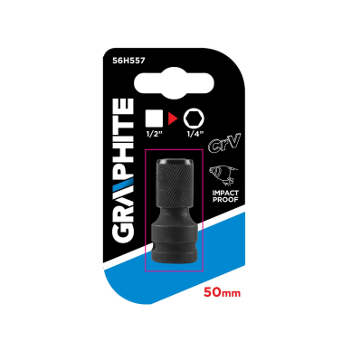 Adapteris nuo 1/2 colio kvadrato iki 1/4 colio šešiakampio 1 Adapteris nuo 1/2 colio kvadrato iki 1/4 colio šešiakampio 1